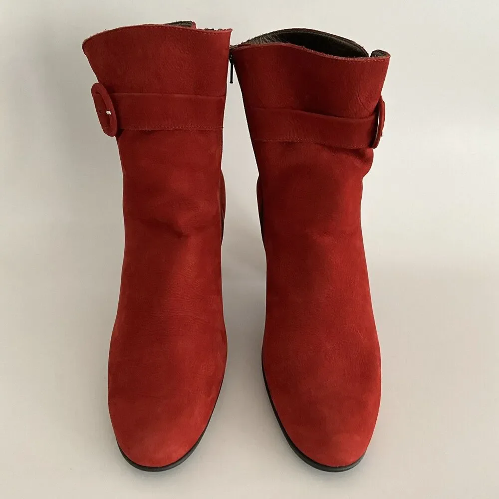 Arche LN  Suede Ankle Comfort Boots Red 42